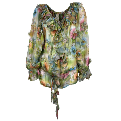 MILVA MI multicolor women's blouse art 1099 96% acetate 4% elastane MADE IN ITALY