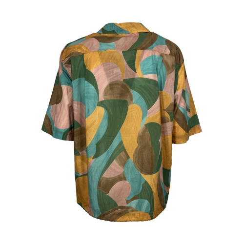 MADSON by BottegaChilometriZero multicolor man shirt over DU23041 100% cotton MADE IN ITALY