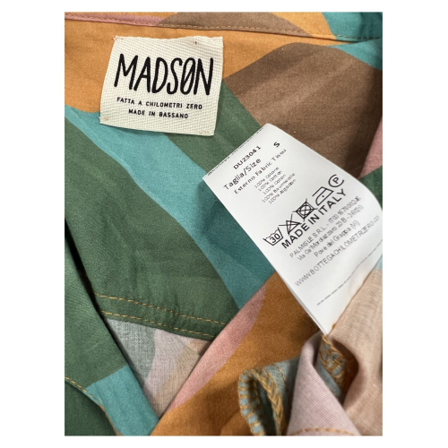 MADSON by BottegaChilometriZero camicia uomo multicolor over DU23041 100% cotone MADE IN ITALY