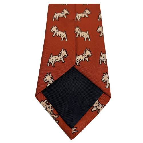 DRAKE'S LONDON man lined tie with puppies, MADE IN ENGLAND