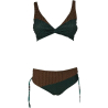 FEELING by JUSTMINE bikini woman double-face brown/emerald art R512C681 TULIPES MADE IN ITALY