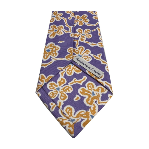 DRAKE'S LONDON Men's lined tie floral wisteria pattern MADE IN ENGLAND