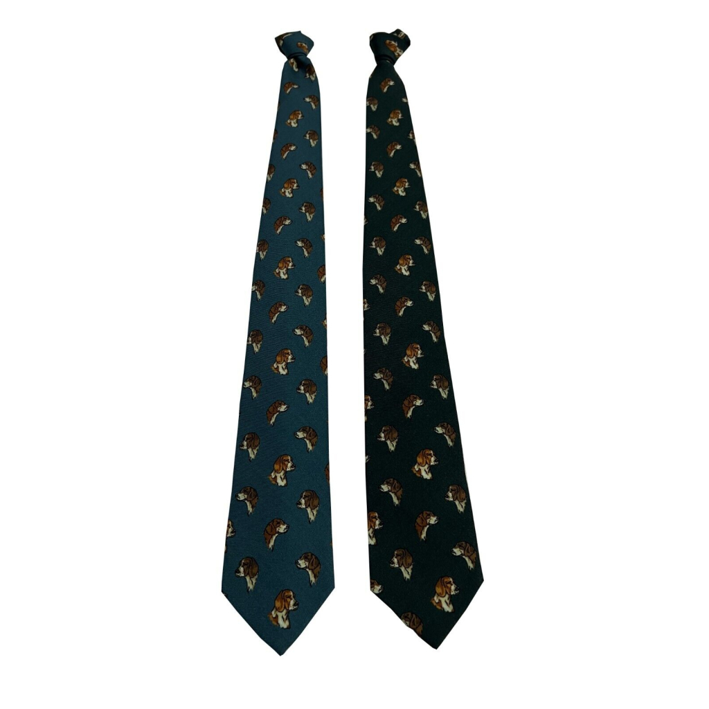 DRAKE'S LONDON fan lined tie. dogs cm 147x8 100% wool MADE IN ENGLAND