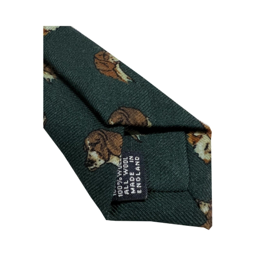 DRAKE'S LONDON fan lined tie. dogs cm 147x8 100% wool MADE IN ENGLAND