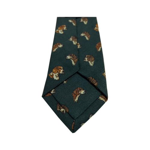 DRAKE'S LONDON fan lined tie. dogs cm 147x8 100% wool MADE IN ENGLAND