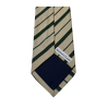 DRAKE’S LONDON cravatta uomo foderata a righe beige/verde 100% seta cm 147x8 MADE IN ENGLAND
