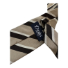 DRAKE'S LONDON men's lined tie with beige/brown/white stripes 147x7 cm MADE IN ENGLAND