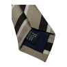 DRAKE'S LONDON men's lined tie with beige/brown/white stripes 147x7 cm MADE IN ENGLAND