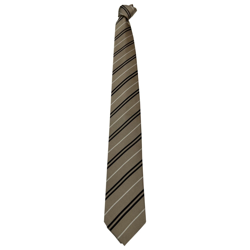 DRAKE'S LONDON men's lined tie with beige/brown/white small stripes 147x7 cm MADE IN ENGLAND