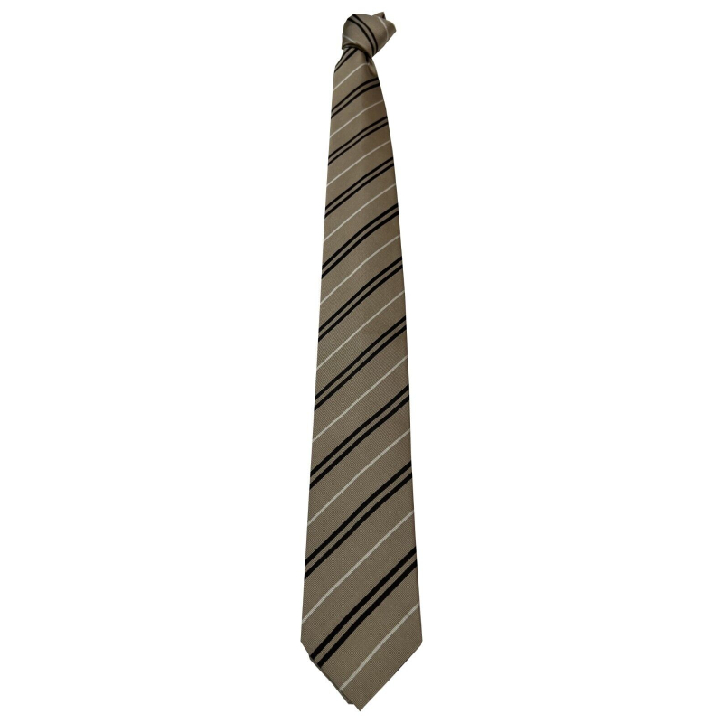 DRAKE’S LONDON cravatta uomo foderata a righe piccole beige/marrone/bianco cm 147x7 MADE IN ENGLAND