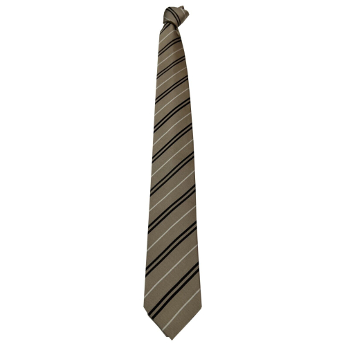DRAKE'S LONDON men's lined tie with beige/brown/white small stripes 147x7 cm MADE IN ENGLAND