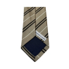 DRAKE'S LONDON men's lined tie with beige/brown/white small stripes 147x7 cm MADE IN ENGLAND