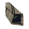 DRAKE'S LONDON men's lined tie with beige/brown/white small stripes 147x7 cm MADE IN ENGLAND