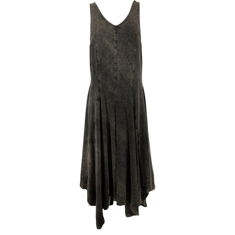 INDUSTRIAL woman black stone washed dress C33/1 90% cotton 10% elastane MADE IN ITALY