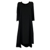 INDUSTRIAL asymmetrical black brushed sweatshirt dress B82 95% cotton 5% elastane MADE IN ITALY