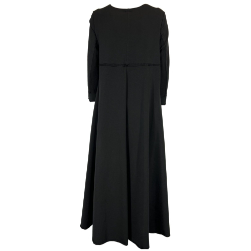 INDUSTRIAL abito donna felpa garzata nero over asimmetrico B82 95% cotone 5% elastan MADE IN ITALY