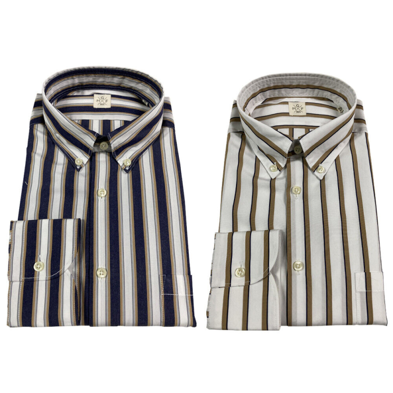 GMF 965 button-down man shirt with wide stripes mod 92.L.TAS 921230 100% cotton
