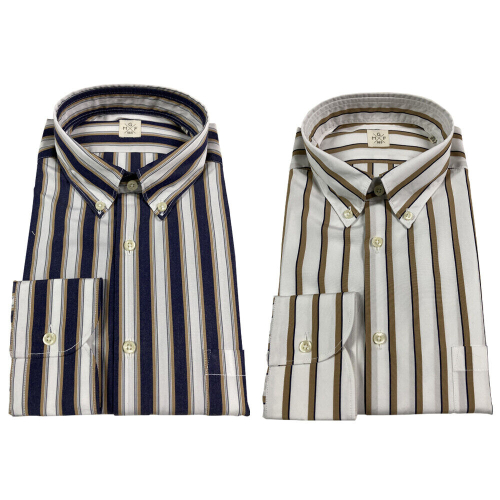 GMF 965 button-down man shirt with wide stripes mod 92.L.TAS 921230 100% cotton