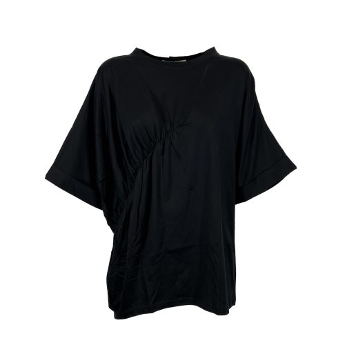 LIVIANA CONTI women's black maxi t-shirt F1SH05 100% cotton MADE IN ITALY