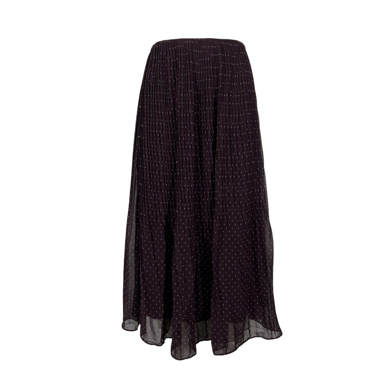 LA FEE MARABOUTEE bordeaux / white polka dot pleated skirt FB-JU-CHANA MADE IN ITALY