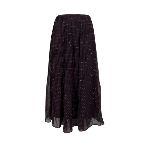 LA FEE MARABOUTEE bordeaux / white polka dot pleated skirt FB-JU-CHANA MADE IN ITALY