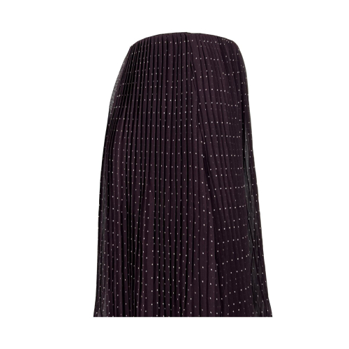 LA FEE MARABOUTEE bordeaux / white polka dot pleated skirt FB-JU-CHANA MADE IN ITALY