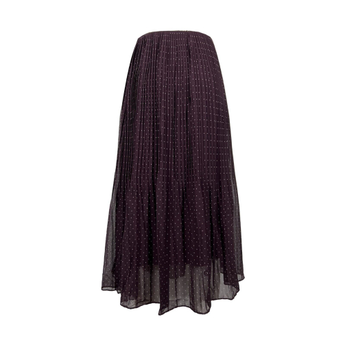 LA FEE MARABOUTEE bordeaux / white polka dot pleated skirt FB-JU-CHANA MADE IN ITALY