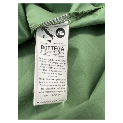 4.10 by BottegaChilometriZero abito donna verde svasato DD23100 100% cotone MADE IN ITALY