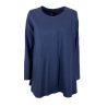 TADASHI blue flared blouse TPE232161 72% rayon 24% polyamide 4% elastane MADE IN ITALY
