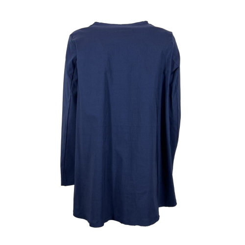 TADASHI blue flared blouse TPE232161 72% rayon 24% polyamide 4% elastane MADE IN ITALY