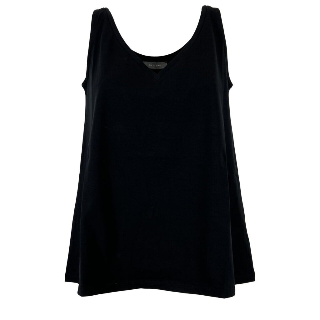 NEIRAMI canotta donna nera svasata B73JH MADE IN ITALY NEIRAMI canotta donna nera svasata B73JH MADE IN ITALY
