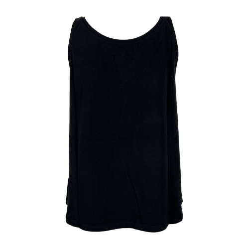 NEIRAMI canotta nera svasata B73JH cotone MADE IN ITALY