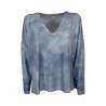 HUMILITY 1949 women's boxy sweater indigo misdyed side vents HD-PU-RECHI MADE IN ITALY