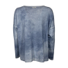 HUMILITY 1949 women's boxy sweater indigo misdyed side vents HD-PU-RECHI MADE IN ITALY