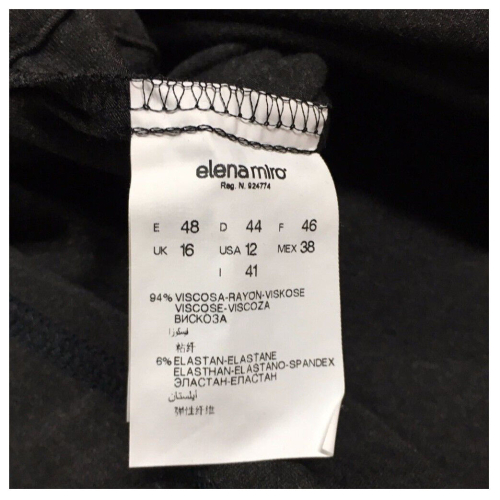 ELENA MIRO' camicia jersey lunga antracite, coulisse in vita bottoni automatici