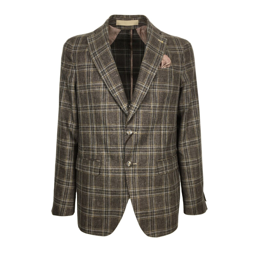 CAESAR unlined men's mud checked jacket art 665157 0039 DROP 7 POSITANO CHARLIE WRIGHTON MADE IN UE