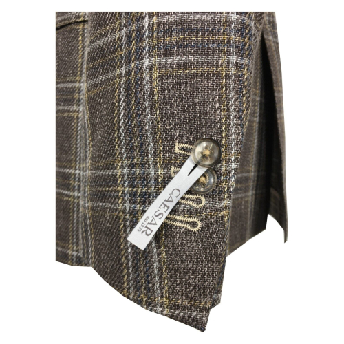 CAESAR unlined men's mud checked jacket art 665157 0039 DROP 7 POSITANO CHARLIE WRIGHTON MADE IN UE