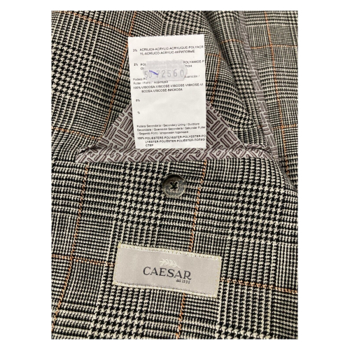 CAESAR unlined men's jacket Prince of Wales black/ochre art 664358 0018 DROP 7 POSITANO MADE IN UE