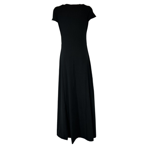 LABO.ART abito donna lungo jersey nero svasato SUNIO JERSEY 95% cotone 5% elastan MADE IN ITALY