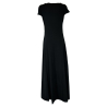 LABO.ART women's long flared black jersey dress SUNIO JERSEY 95% cotton 5% elastane MADE IN ITALY