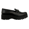 ORE 04.44 BY CHARLY FOX MOCASSINO DONNA PELLE NERO MOKA1/ALEX MADE IN ITALY