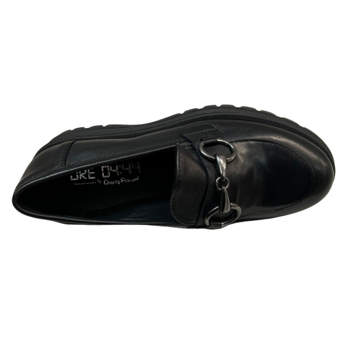 ORE 04.44 BY CHARLY FOX MOCASSINO DONNA PELLE NERO MOKA1/ALEX MADE IN ITALY