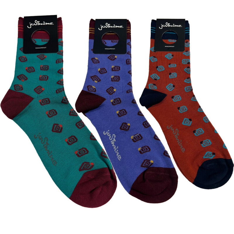 JUSTMINE women's low patterned socks photo MADE IN ITALY