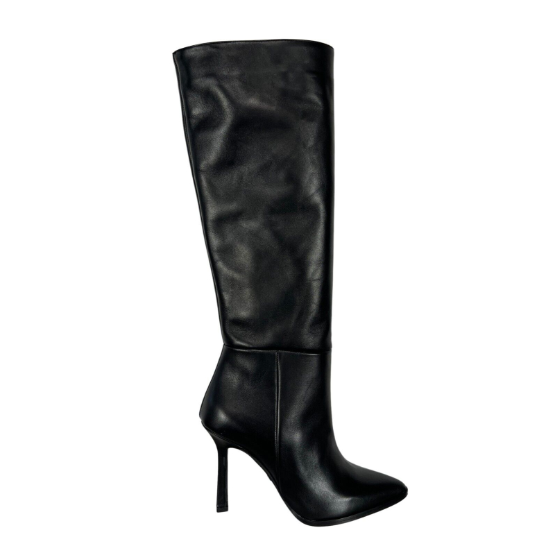 BOLEMA women's black tubular high boot TK10 100% leather MADE IN ITALY