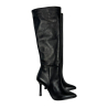 BOLEMA women's black tubular high boot TK10 100% leather MADE IN ITALY