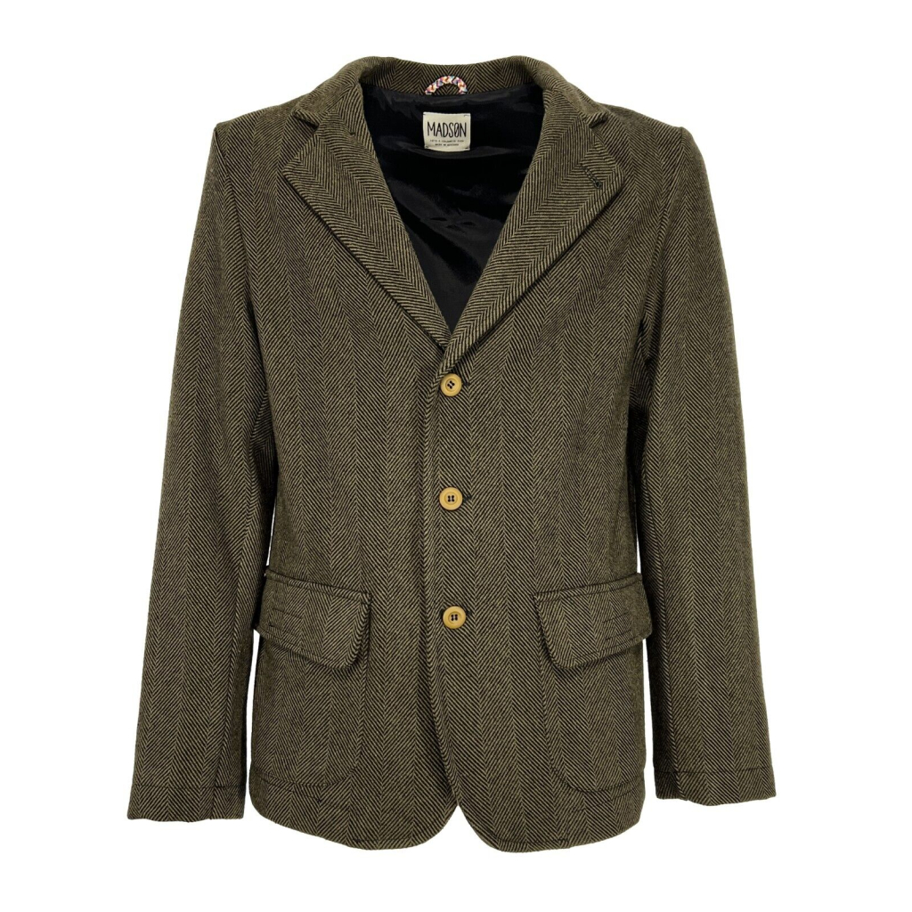 MADSON by BK0 giacca uomo spinato marrone/nero lana DU22721 MADE IN ITALY MADSON by BK0 giacca uomo spinato marrone/nero lana DU22721 MADE IN ITALY