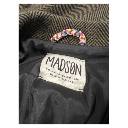 MADSON by BK0 men's brown/black herringbone wool jacket DU22721 MADE IN ITALY
