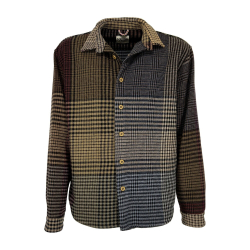 MADSON by BK0 giacca camicia uomo patchwork multicolor DU22762 PATCH QUADRO MADE IN ITALY