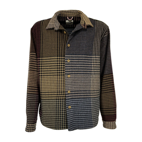 MADSON by BK0 giacca camicia uomo patchwork multicolor DU22762 PATCH QUADRO MADE IN ITALY