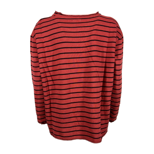 4.10 by BottegaChilometriZero felpa donna girocollo righe DD22639 RIGATO MADE IN ITALY